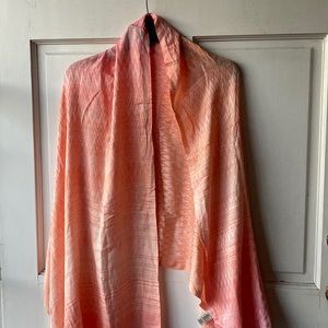 Calvin Klein Salmon Pink Shawl Scarf Size 70”LX27”W